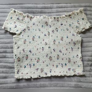 Floral off the shoulder crop top